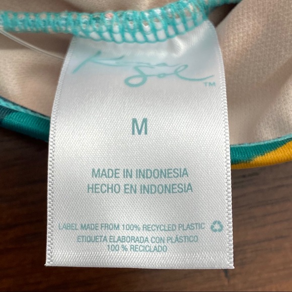 Women's Criss Cross Back 1pc Swimsuit Tropical - Picture 7 of 11